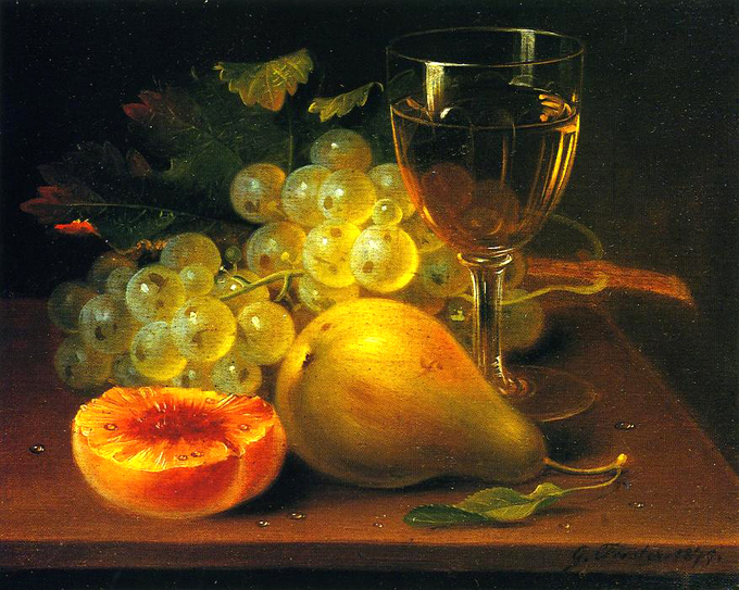 Still Life with Grapes and Glass of Wine, de George Forster2 (1878)